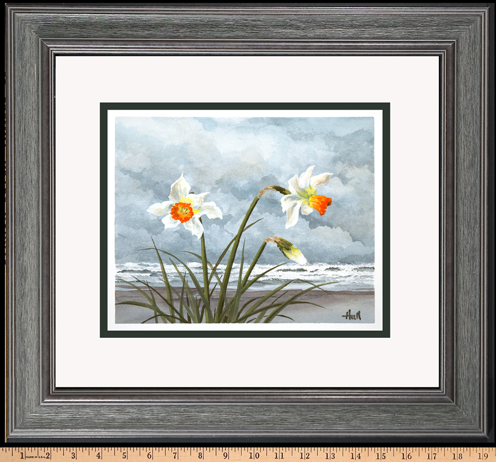 Daffodils At The Beach Hull Gallery watercolor